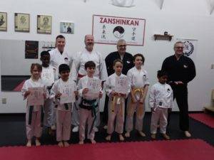 The Kids class with instructors after the belt test
